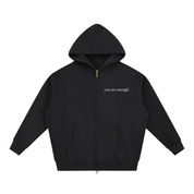 "Dear Person Behind Me" Zip Up Hoodie - Black