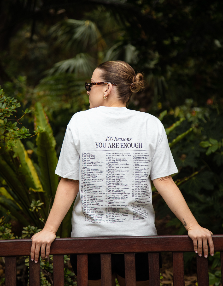 100 Reasons You Are Enough Tee - Heather Gray