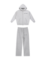 The You Are Enough Set (Zip Up Hoodie & Sweatpants) - Heather Gray