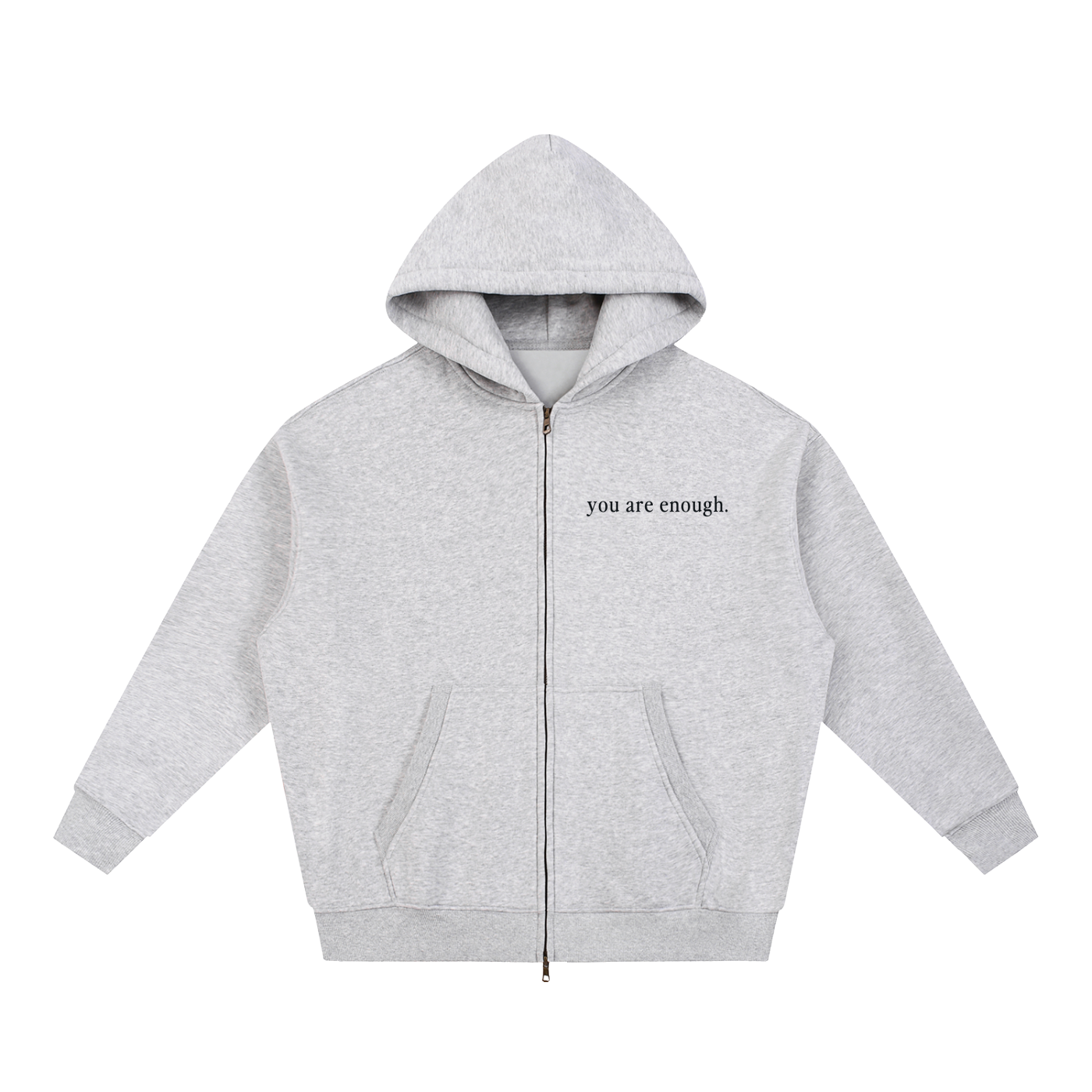 "Dear Person Behind Me"  Zip Up Hoodie - Heather Gray