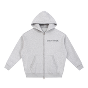 "Dear Person Behind Me"  Zip Up Hoodie - Heather Gray